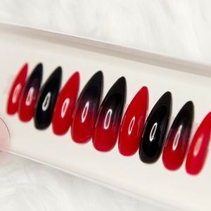 Red & Black Ombré Luxury Press On Nails
